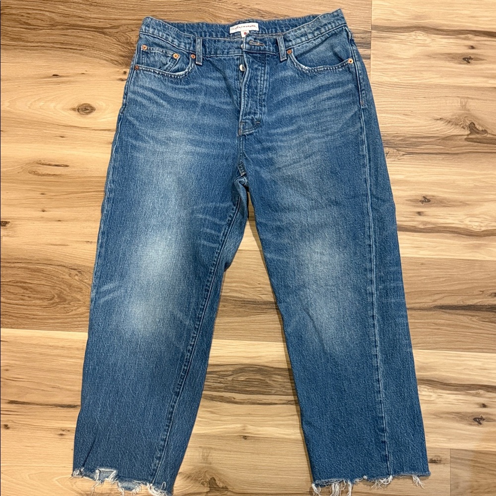 Lucky Brand Blue 80’s Loose high rise  Cropped Jeans 30/10
